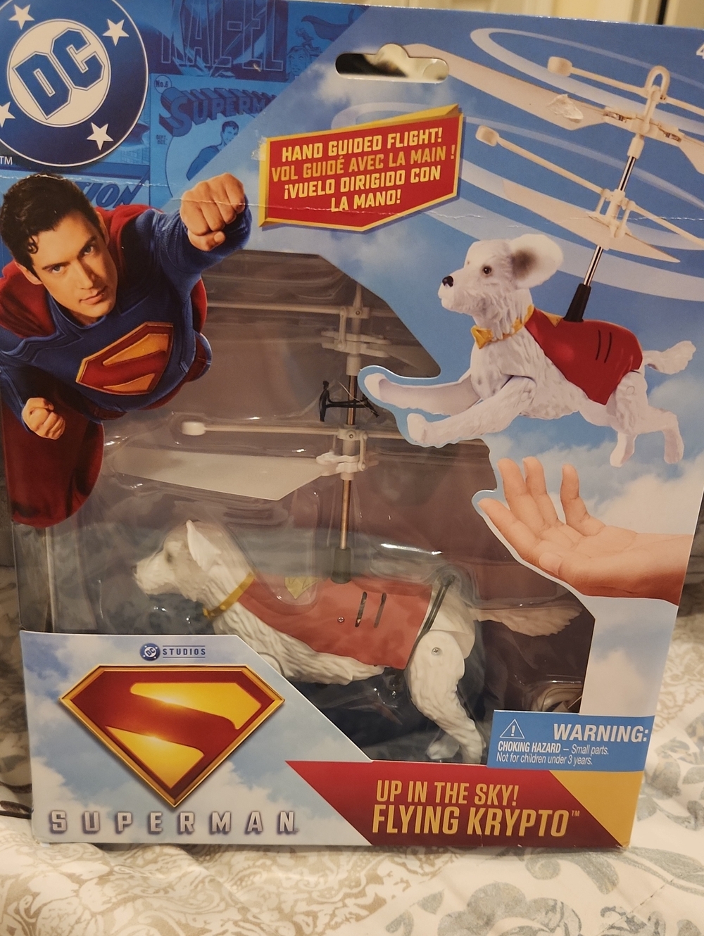 DC Flying Krypto Dog Toy - White with Red Cape